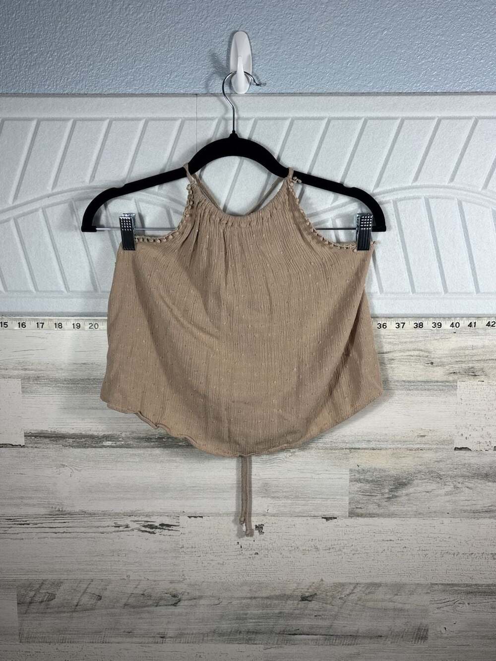 Ambiance Swiss Dot Halter Crop Top